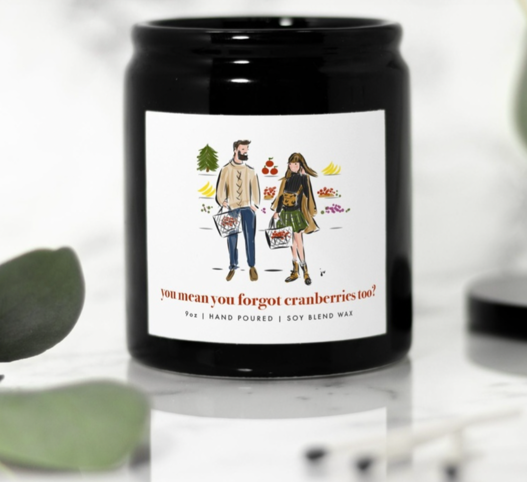 Christmas Wrapping Cranberries Candle