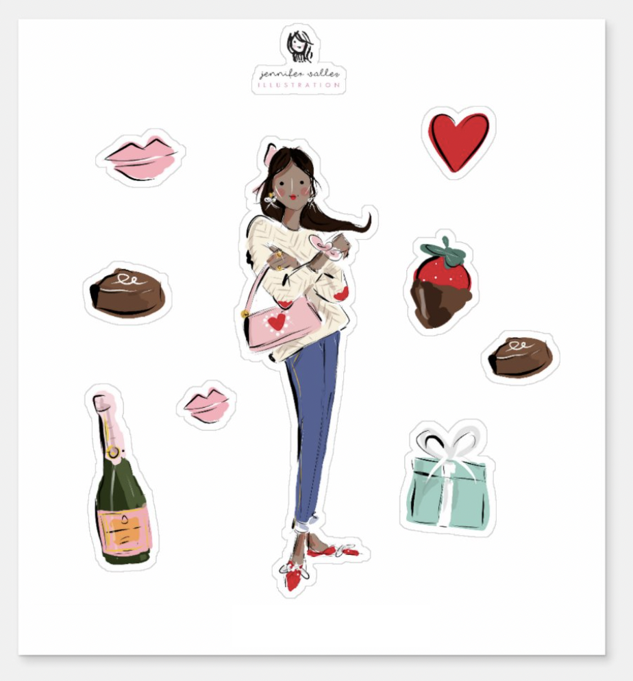 Valentine's Day Girls Stickers