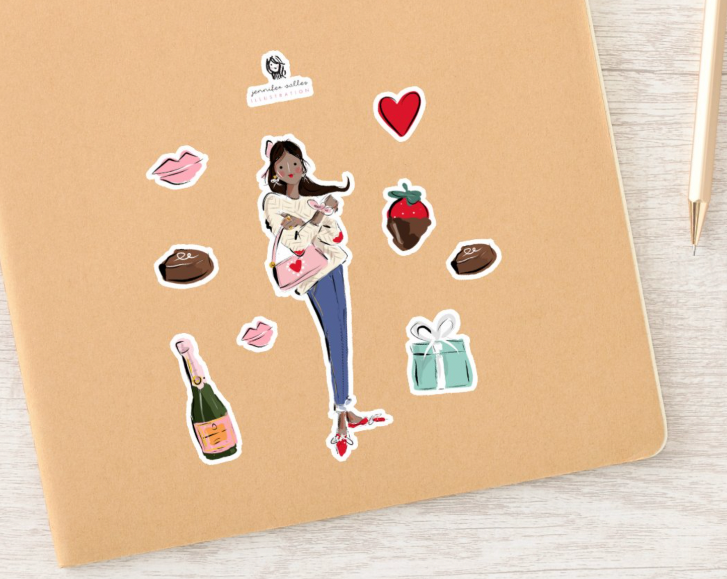 Valentine's Day Girls Stickers