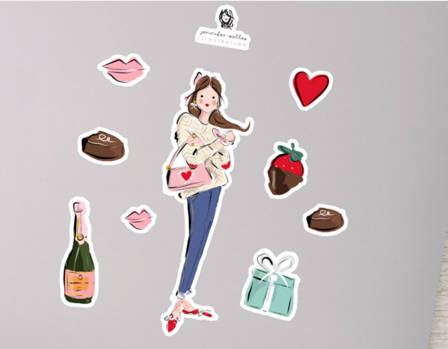 Valentine's Day Girls Stickers