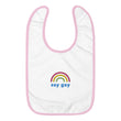 Say Gay Embroidered Baby Bib