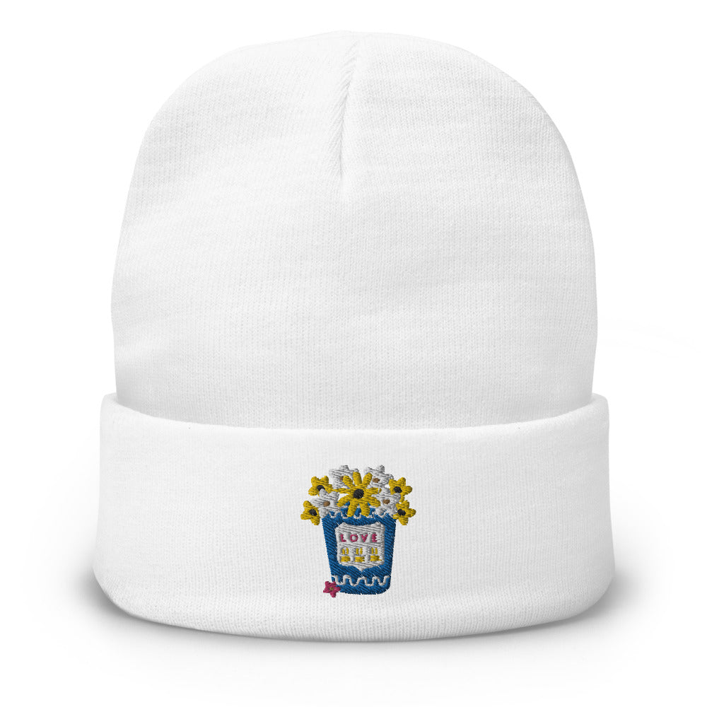 Floral Love Embroidered Beanie