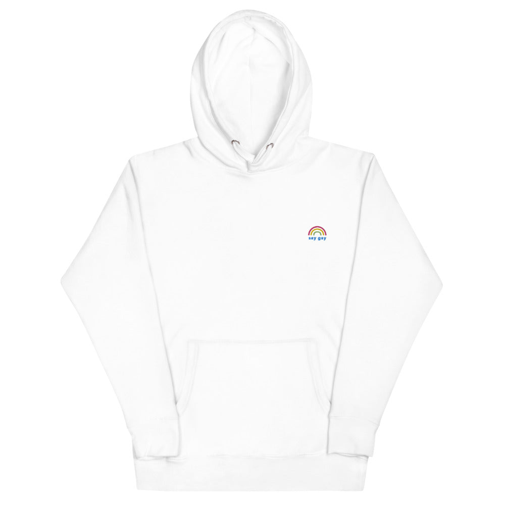Say Gay Unisex Embroidered Hoodie