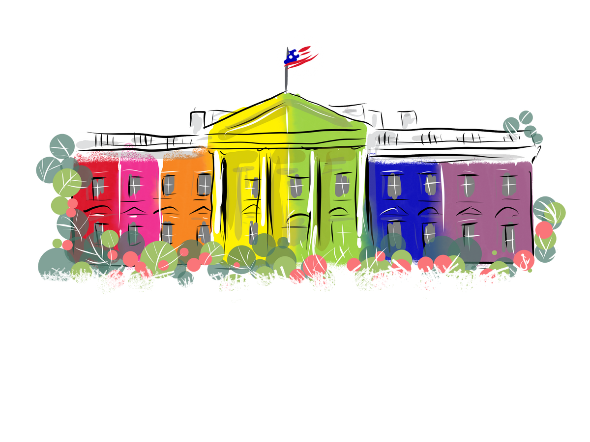 White House Rainbow Vinyl Sticker