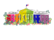 White House Rainbow Vinyl Sticker